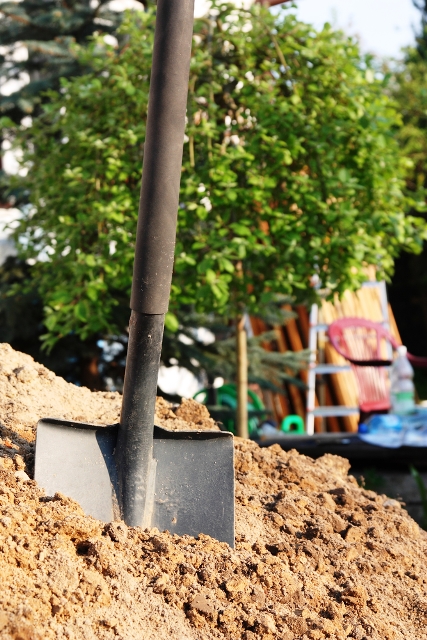 Shovel in the soil